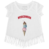 Wisconsin Badgers Triple Scoop Fringe Tee