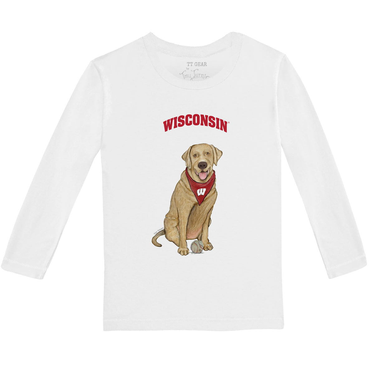Wisconsin Badgers Yellow Labrador Retriever Long-Sleeve Tee Shirt