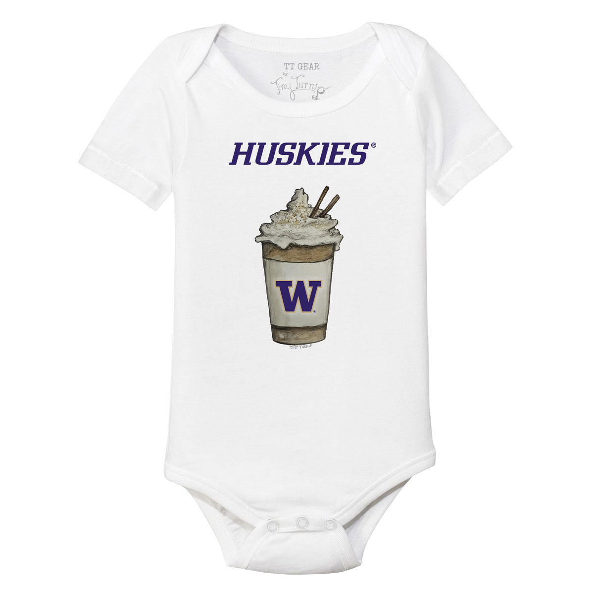 Washington Huskies Latte Short Sleeve Snapper
