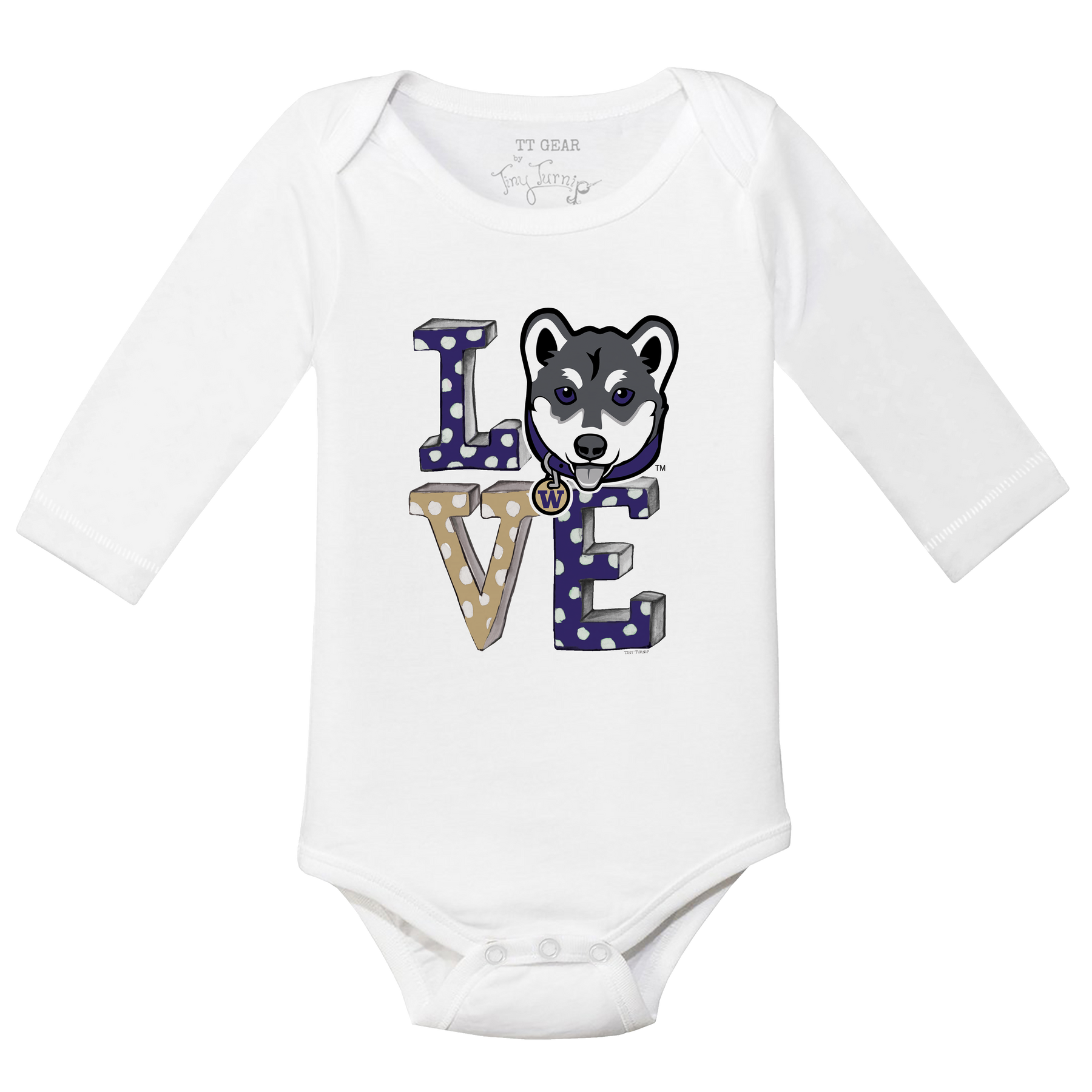 Washington Huskies LOVE Long-Sleeve Snapper