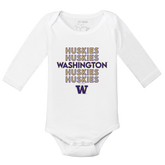 Washington Huskies Stacked Long-Sleeve Snapper