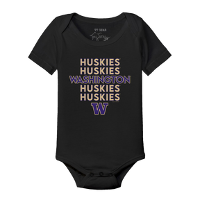 Washington Huskies Stacked Short Sleeve Snapper