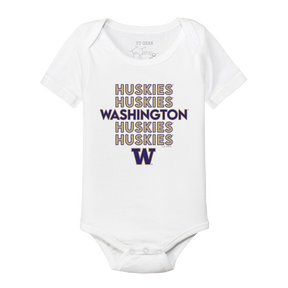 Washington Huskies Stacked Short Sleeve Snapper