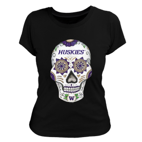 Washington Huskies Sugar Skull Women's Tee Shirt