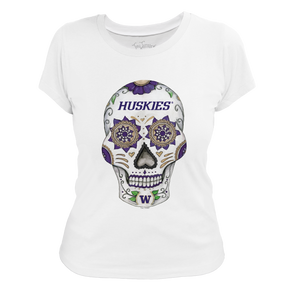 Washington Huskies Sugar Skull Women's Tee Shirt