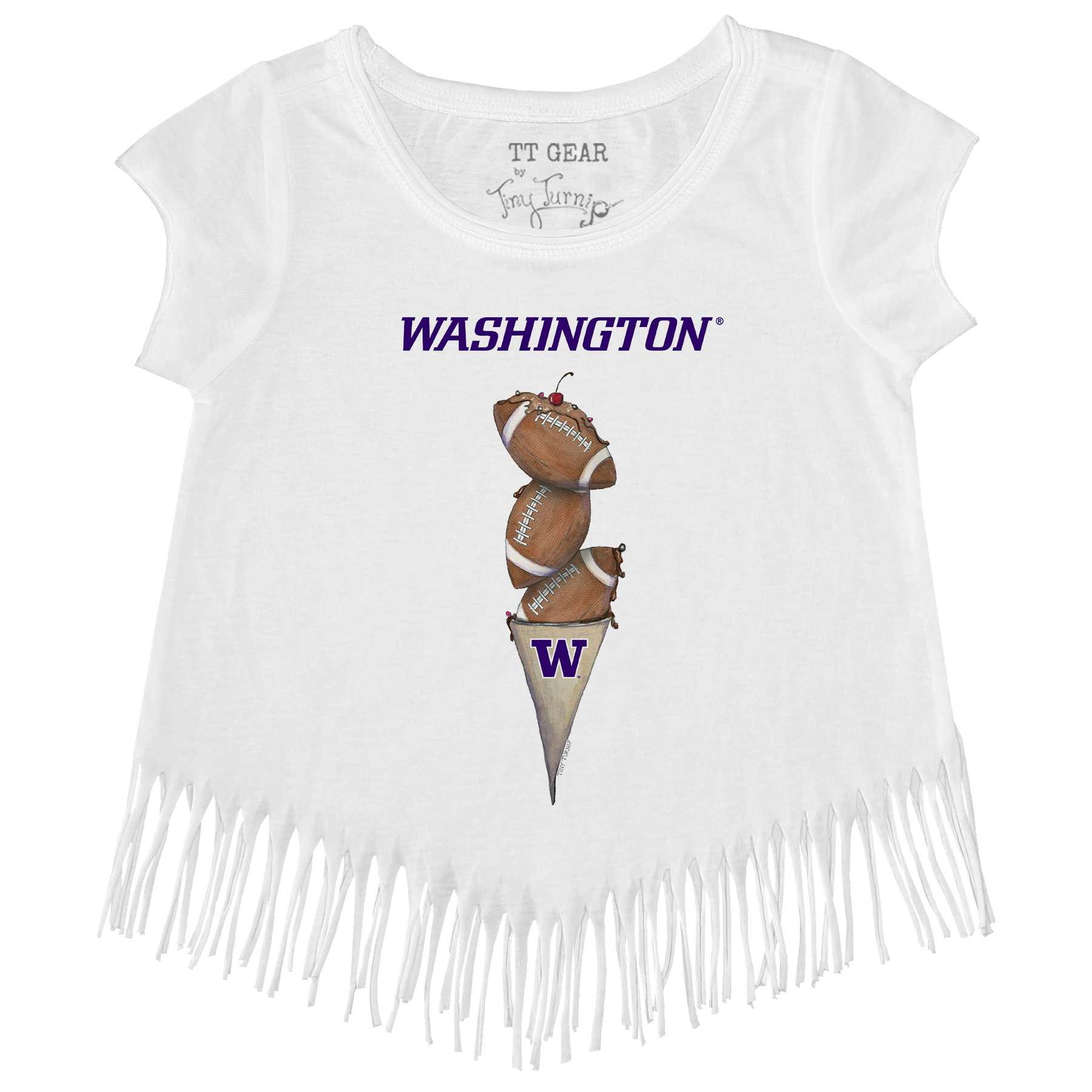Washington Huskies Football Triple Scoop Fringe Tee