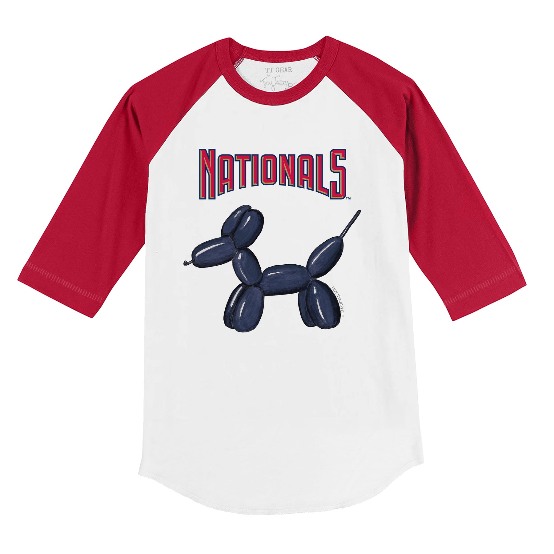 Washington Nationals Balloon Dog 3/4 Red Sleeve Raglan