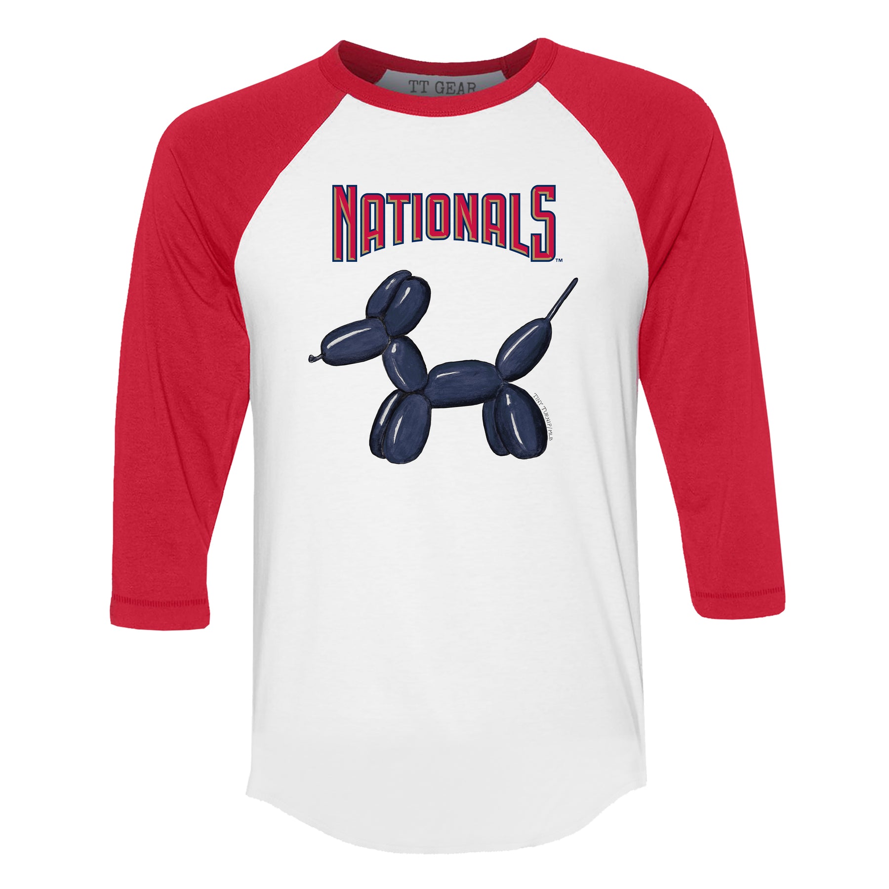 Washington Nationals Balloon Dog 3/4 Red Sleeve Raglan