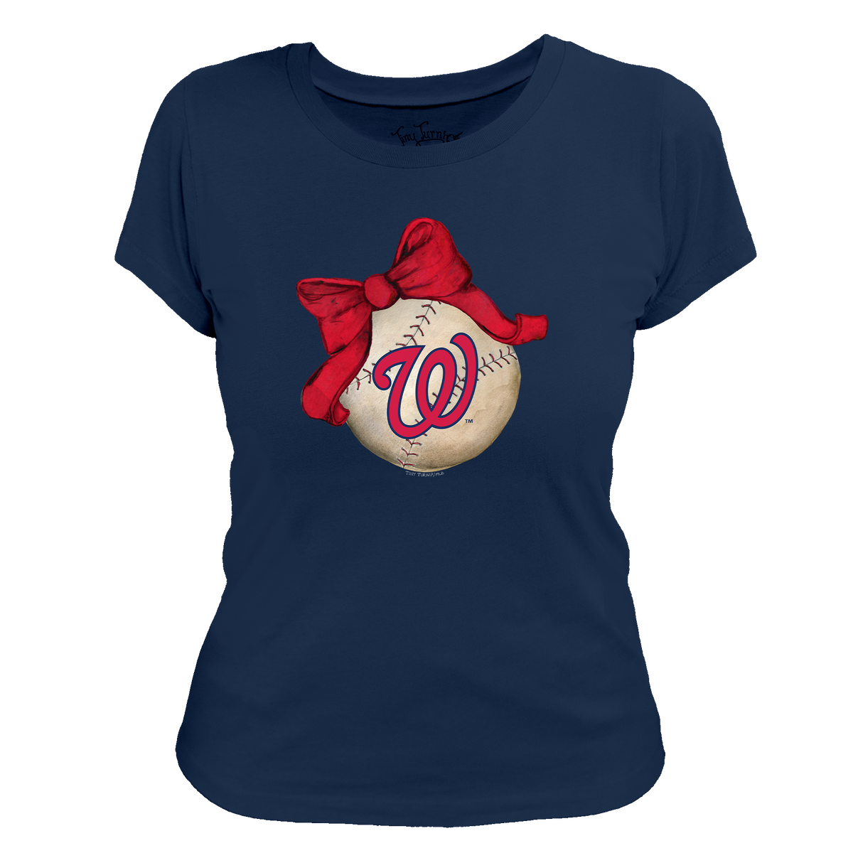 Washington Nationals Baseball Bow Tee Shirt