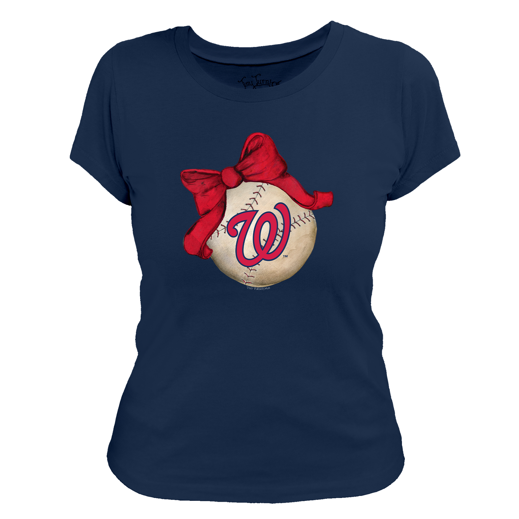 Washington Nationals Baseball Bow Tee Shirt