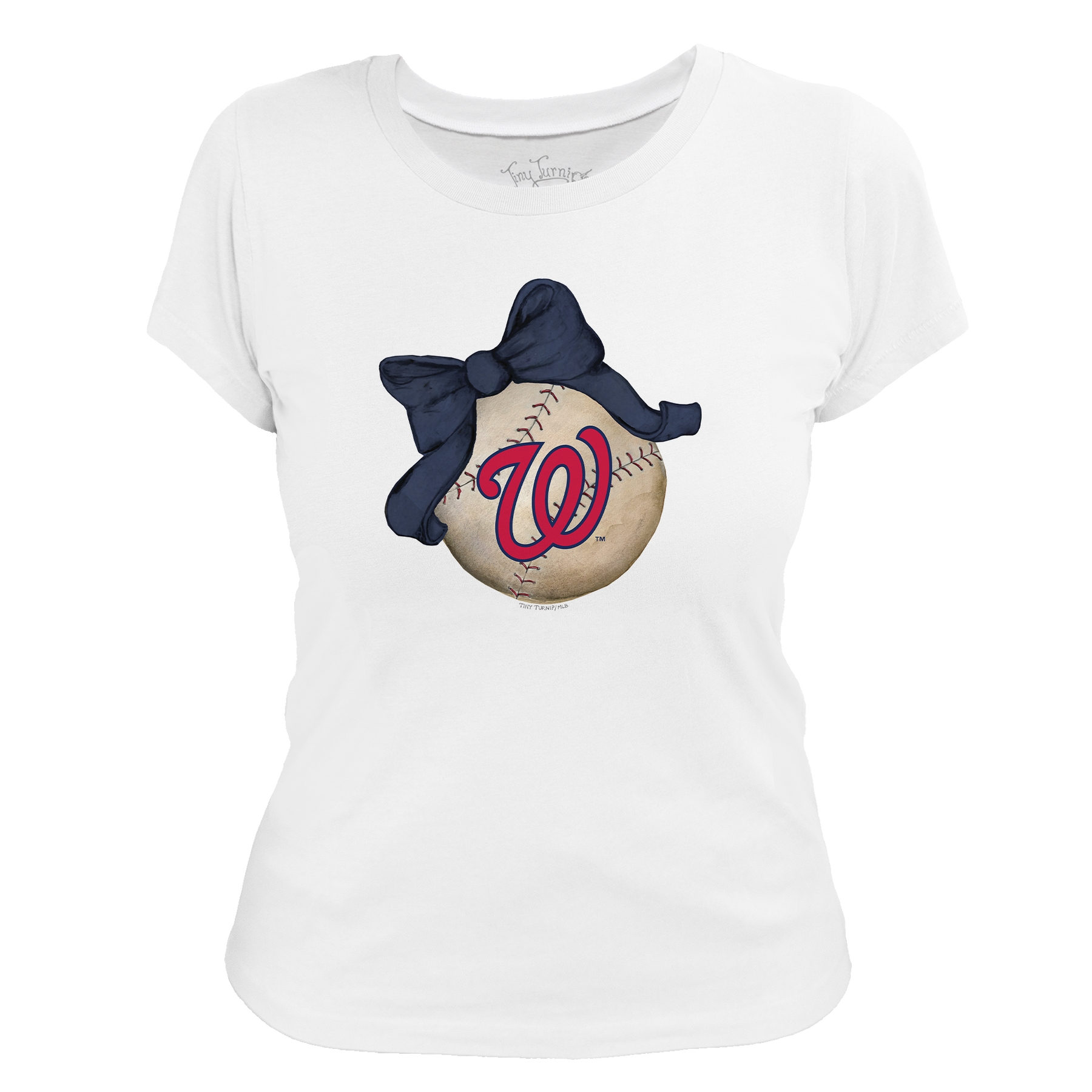 Washington Nationals Baseball Bow Tee Shirt