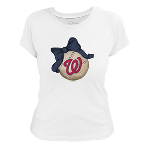 Washington Nationals Baseball Bow Tee Shirt