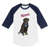 Washington Nationals Black Labrador Retriever 3/4 Navy Blue Sleeve Raglan