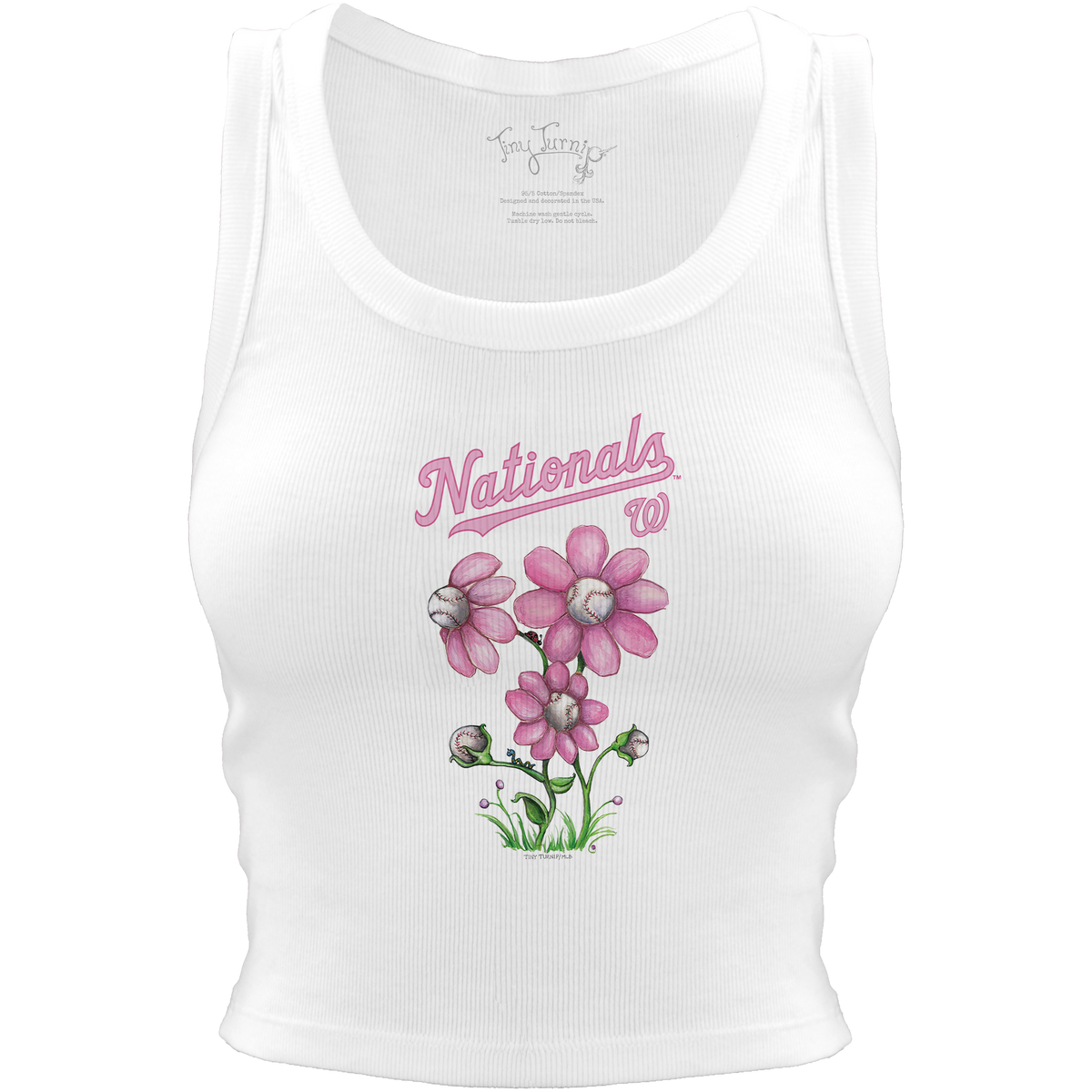 Washington Nationals Blooming Baseballs Crop Tank - Tiny Turnip