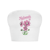 Washington Nationals Blooming Baseballs Crop Tube Top - Tiny Turnip