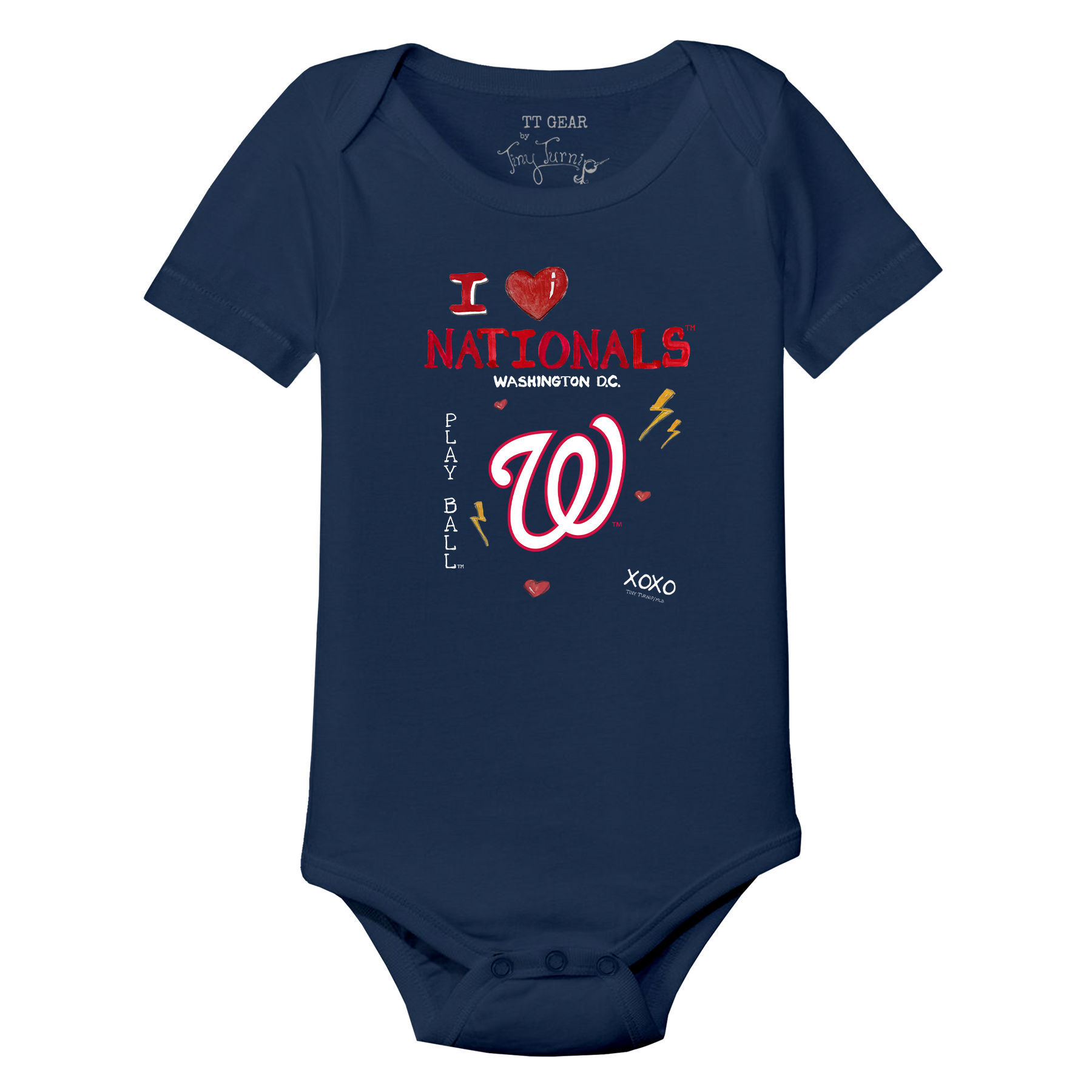 I Heart Nationals Short Sleeve Snapper - Tiny Turnip