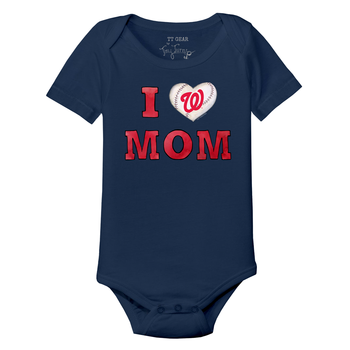 Washington Nationals I Love Mom Short Sleeve Snapper