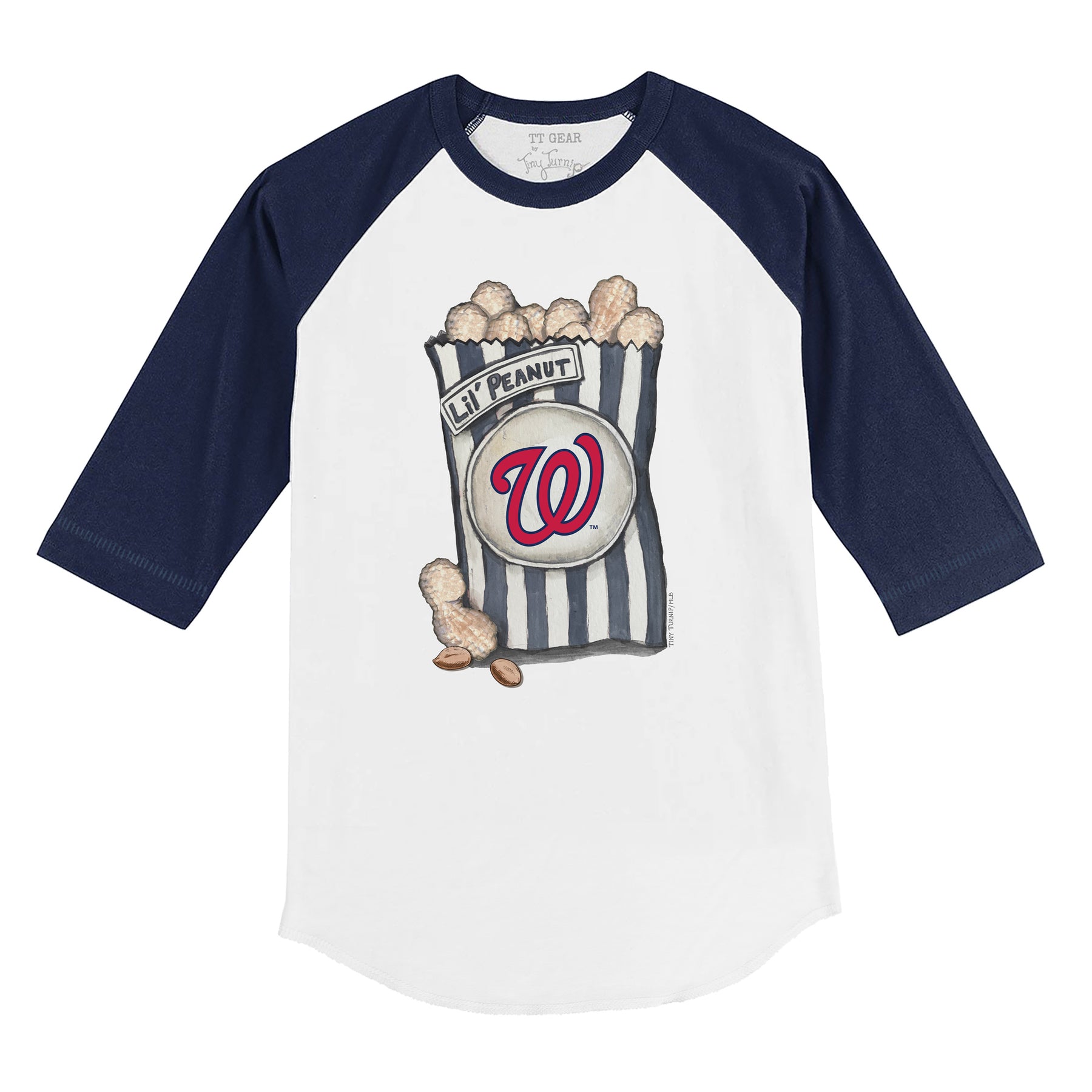 Washington Nationals Lil' Peanut 3/4 Navy Blue Sleeve Raglan