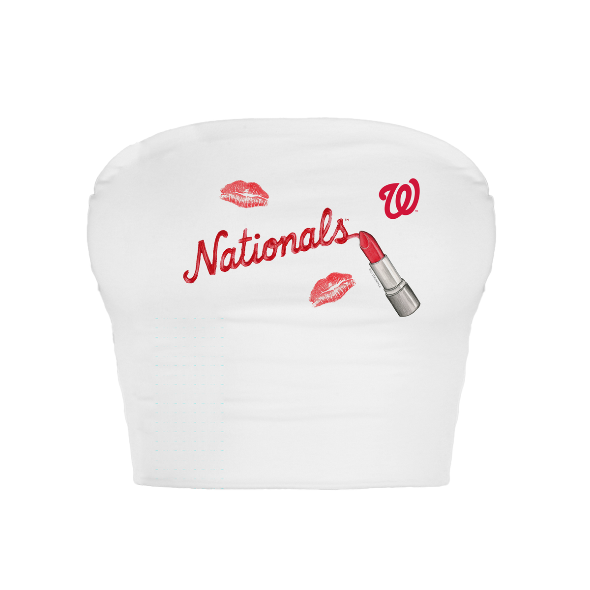 Washington Nationals Lipstick Crop Tube Top - Tiny Turnip