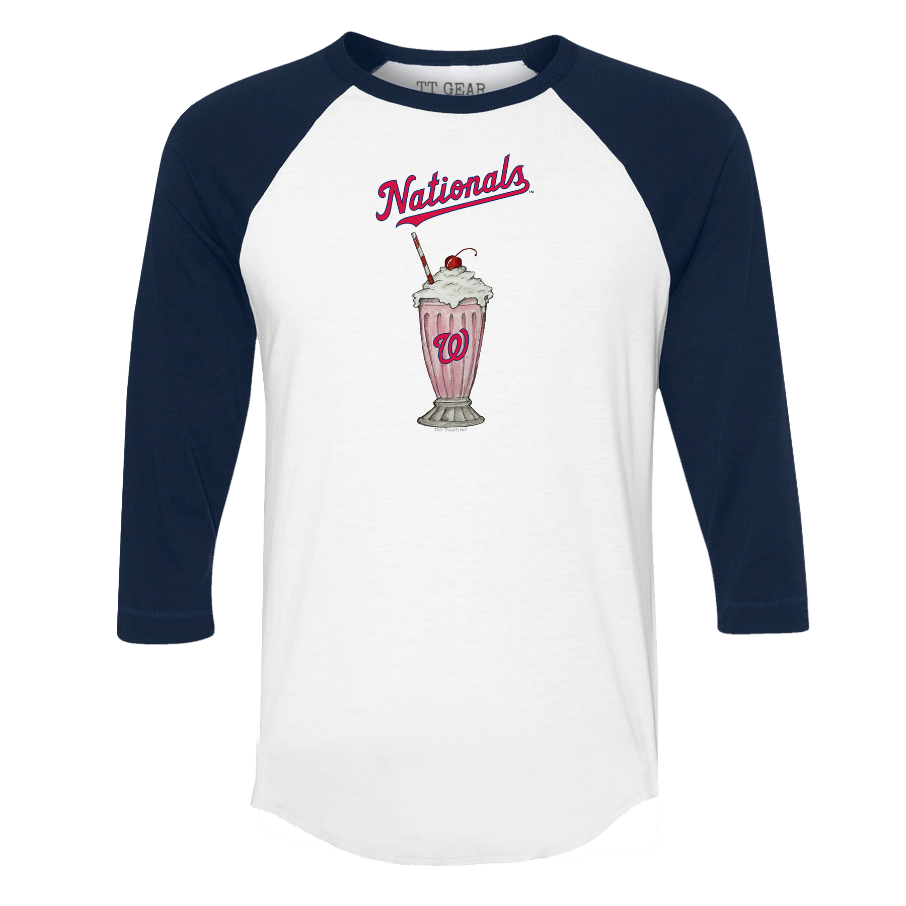 Washington Nationals Milkshake 3/4 Navy Blue Sleeve Raglan