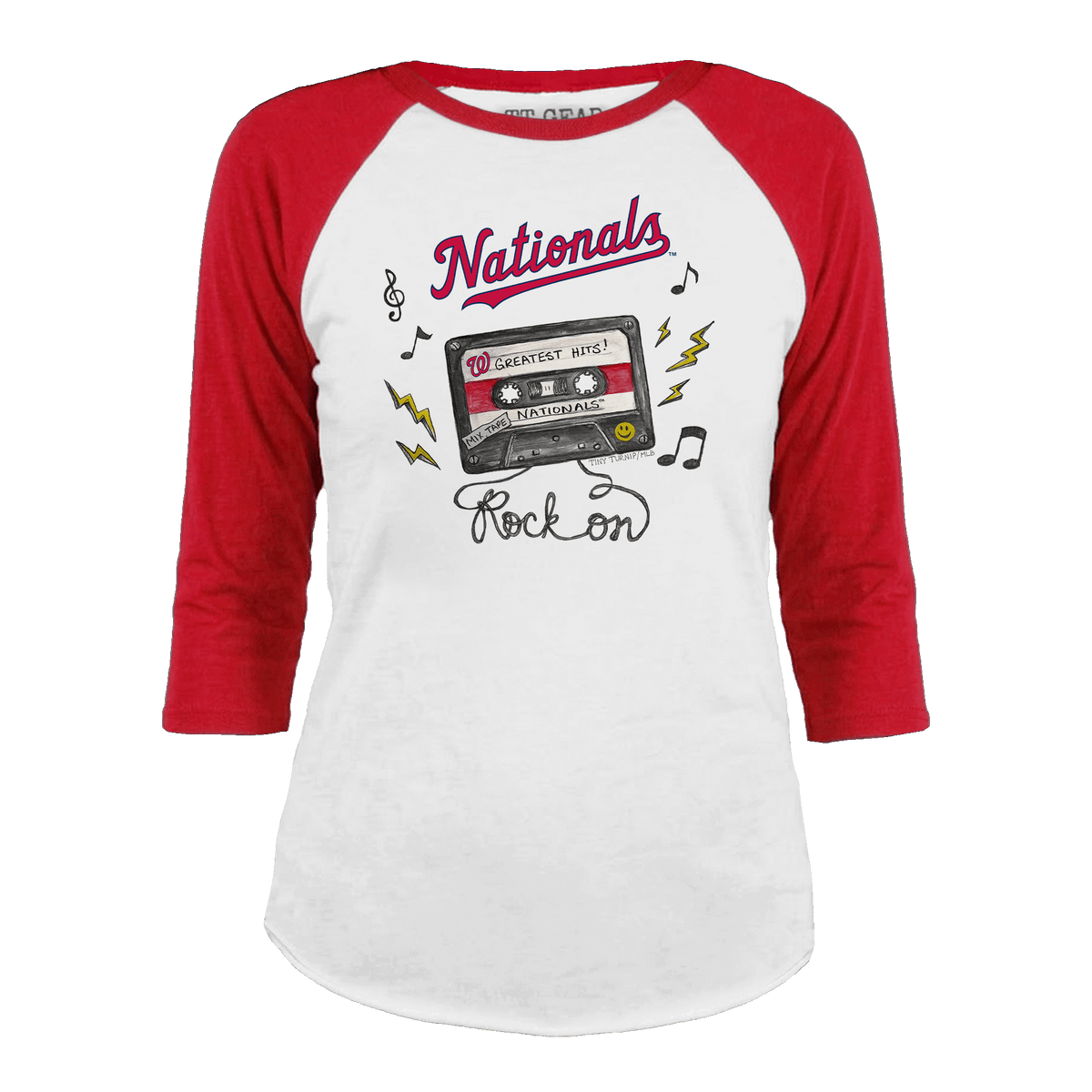 Washington Nationals Mixtape 3/4 Navy Blue Sleeve Raglan