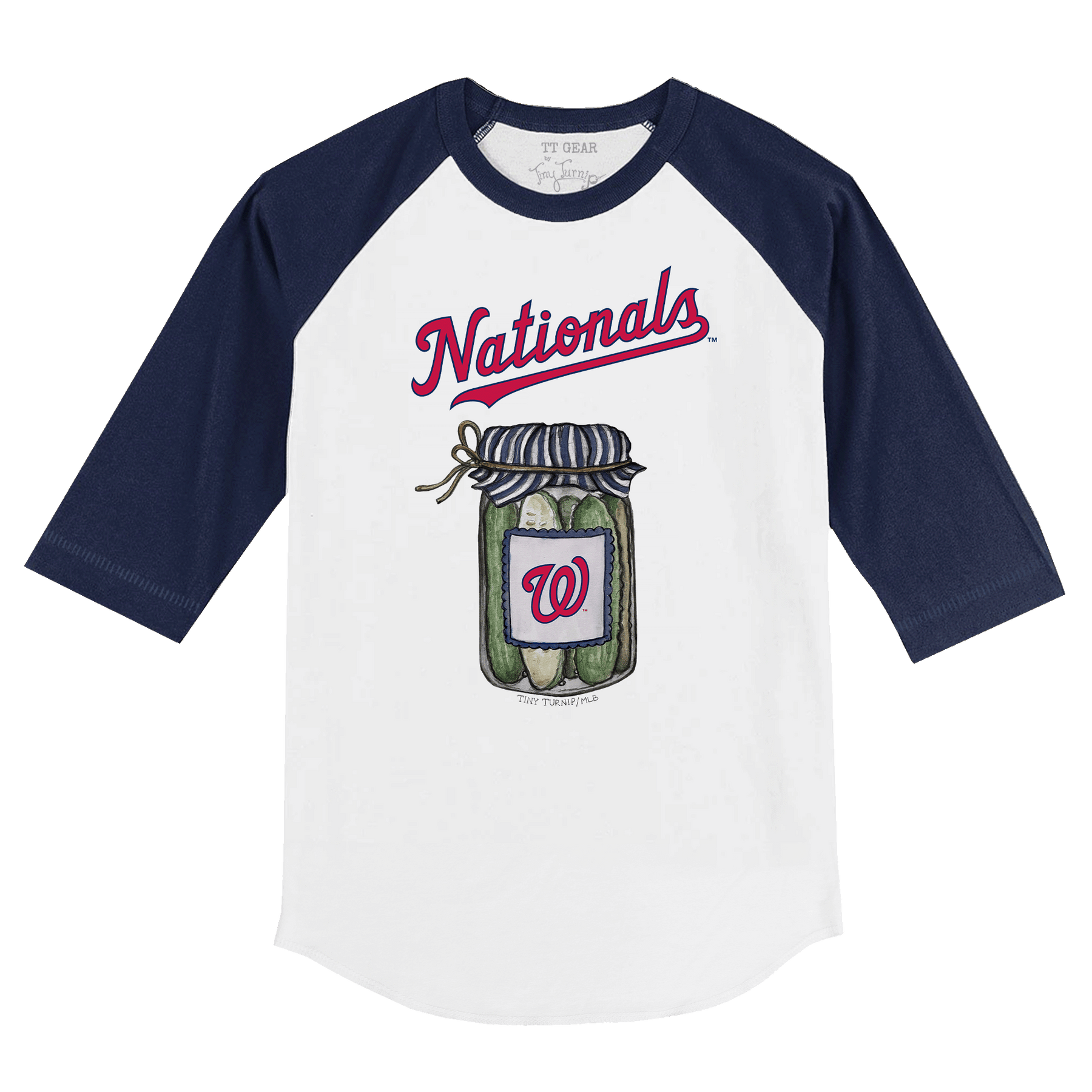Washington Nationals Pickle Jar 3/4 Navy Blue Sleeve Raglan