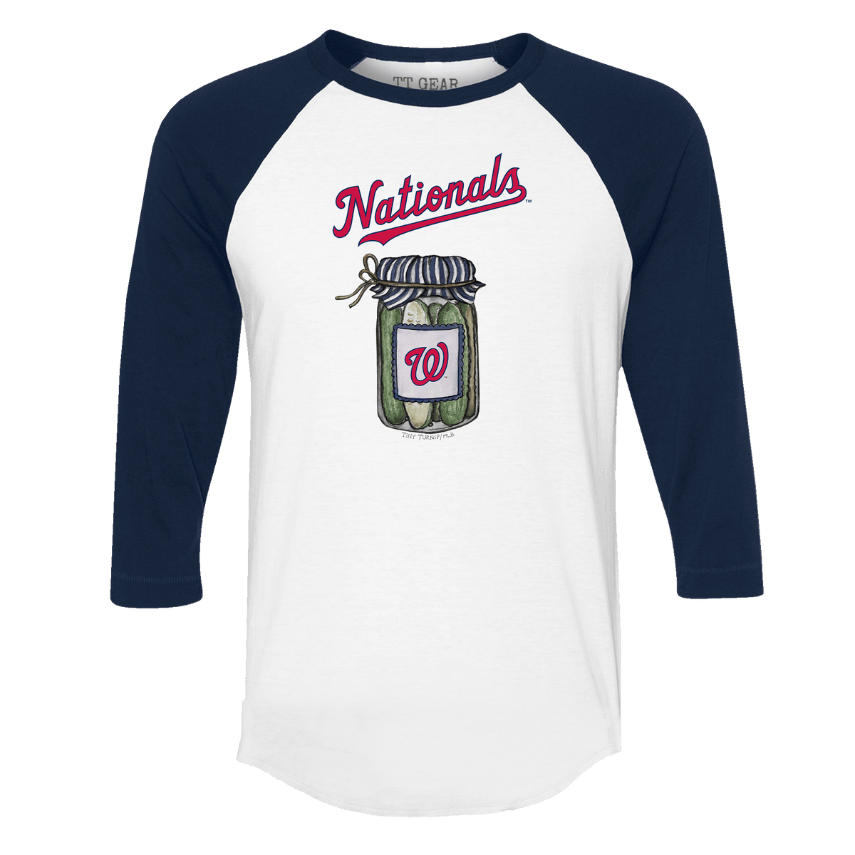 Washington Nationals Pickle Jar 3/4 Navy Blue Sleeve Raglan