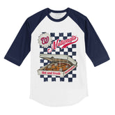 Washington Nationals Pizza 3/4 Navy Blue Sleeve Raglan