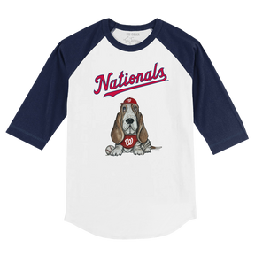 Washington Nationals Puddy 3/4 Navy Blue Sleeve Raglan - Tiny Turnip