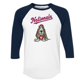 Washington Nationals Puddy 3/4 Navy Blue Sleeve Raglan - Tiny Turnip