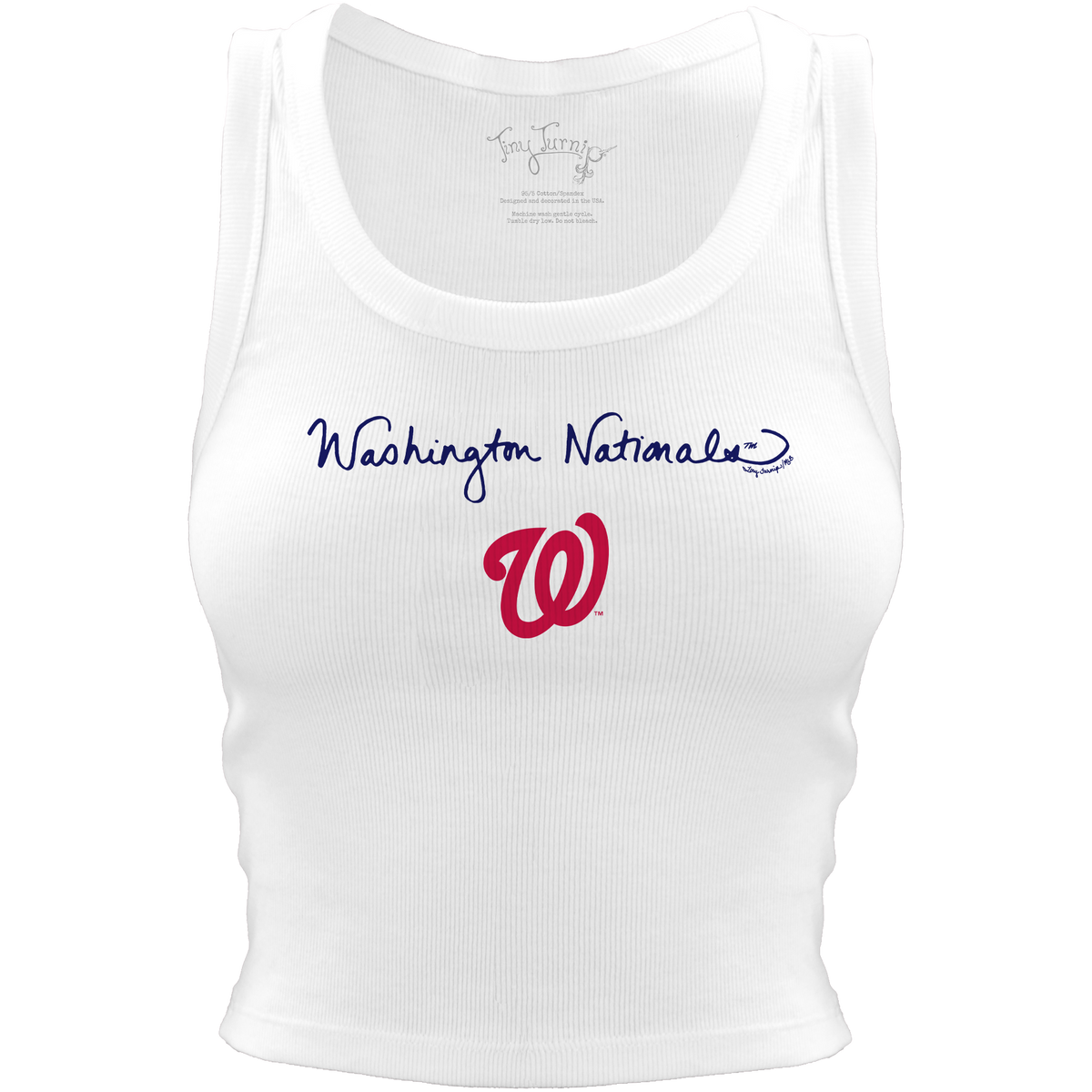Washington Nationals Logo Script Crop Tank - Tiny Turnip