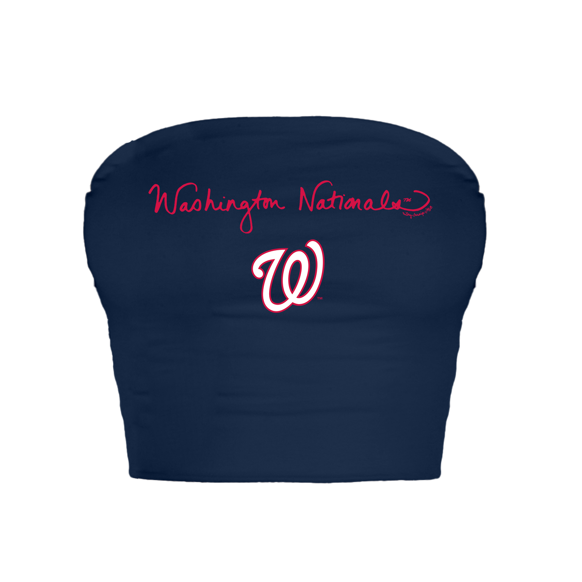 Washington Nationals Logo Script Crop Tube Top