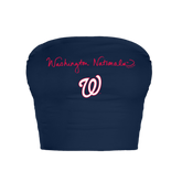 Washington Nationals Logo Script Crop Tube Top
