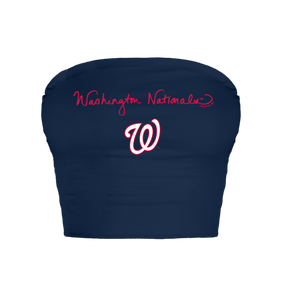 Washington Nationals Logo Script Crop Tube Top