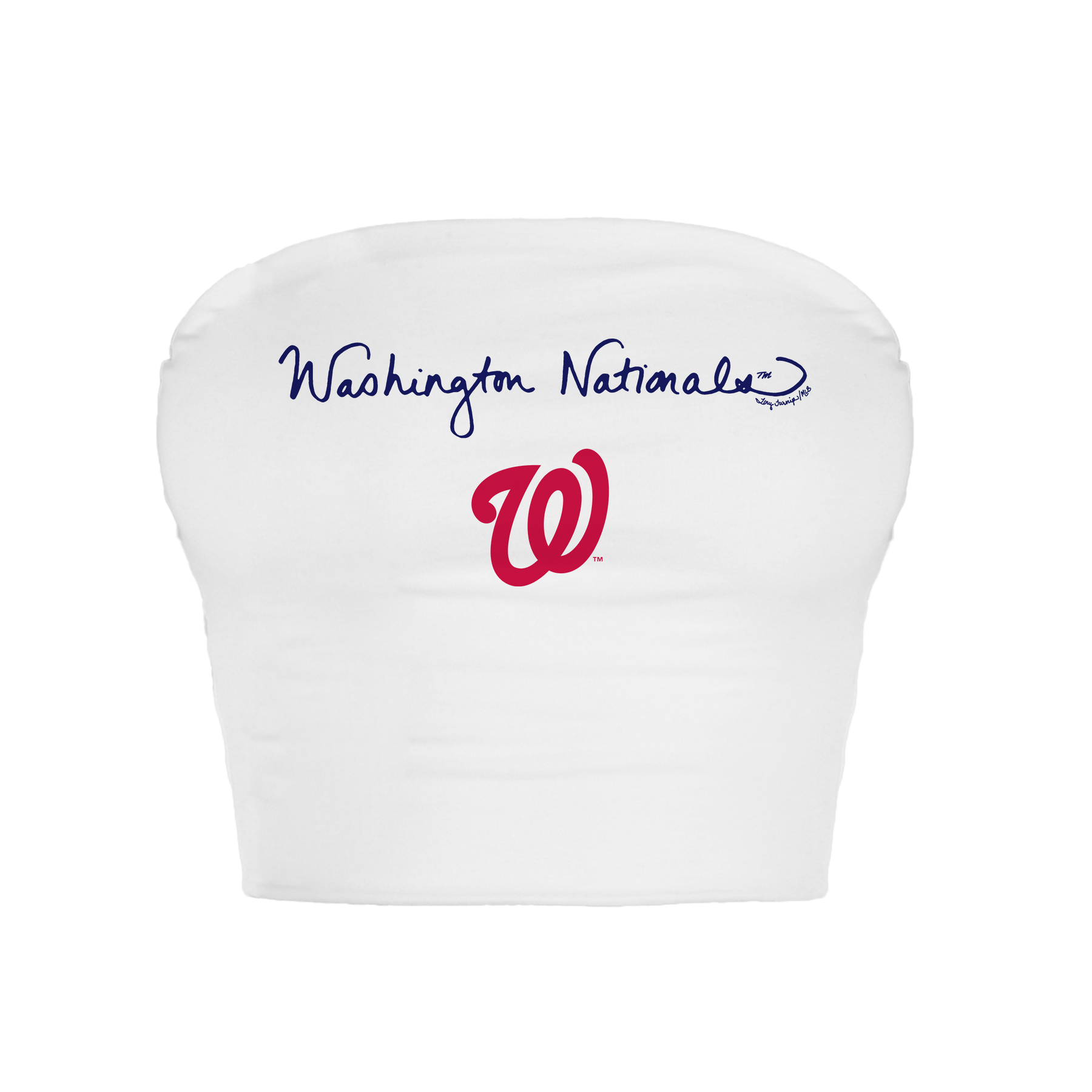 Washington Nationals Logo Script Crop Tube Top