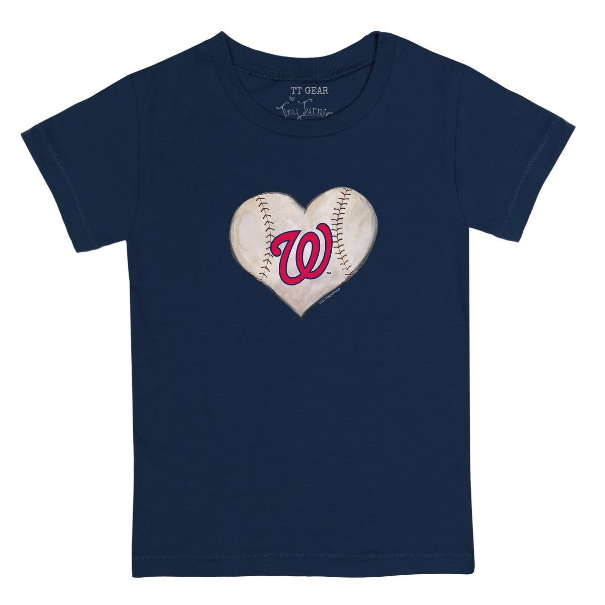 Washington Nationals Stitched Heart Kid's Tee Shirt - Tiny Turnip