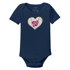 Washington Nationals Stitched Heart Short Sleeve Snapper - Tiny Turnip