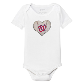 Washington Nationals Stitched Heart Short Sleeve Snapper - Tiny Turnip