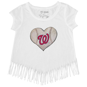 Washington Nationals Stitched Heart Fringe Tee - Tiny Turnip