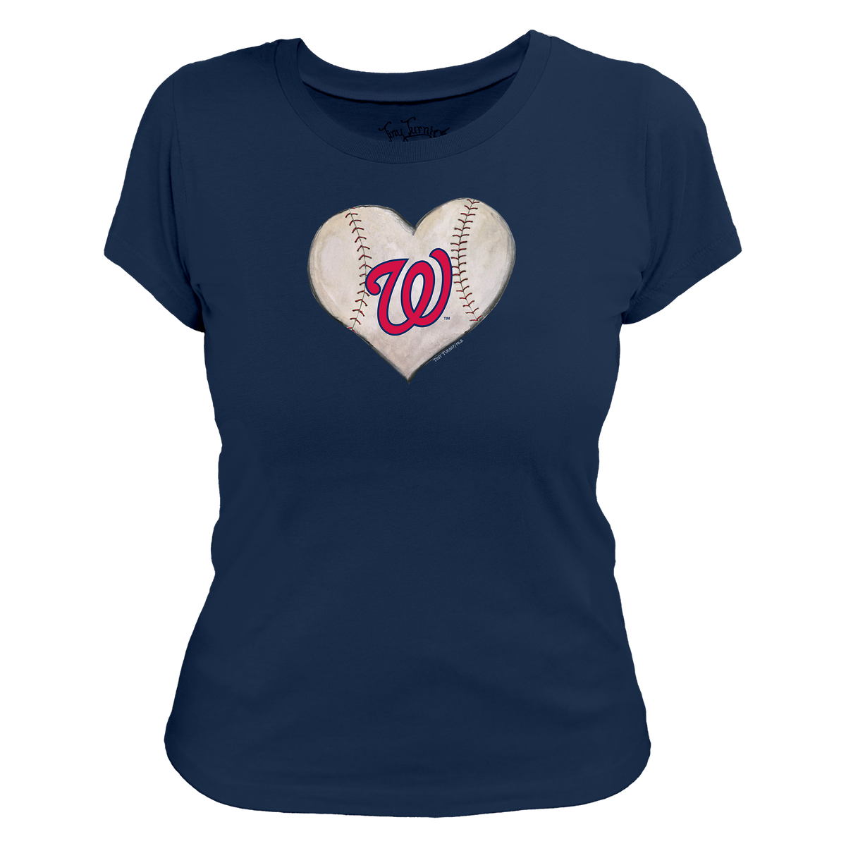 Washington Nationals Stitched Heart Women's Tee Shirt - Tiny Turnip
