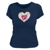 Washington Nationals Stitched Heart Women's Tee Shirt - Tiny Turnip