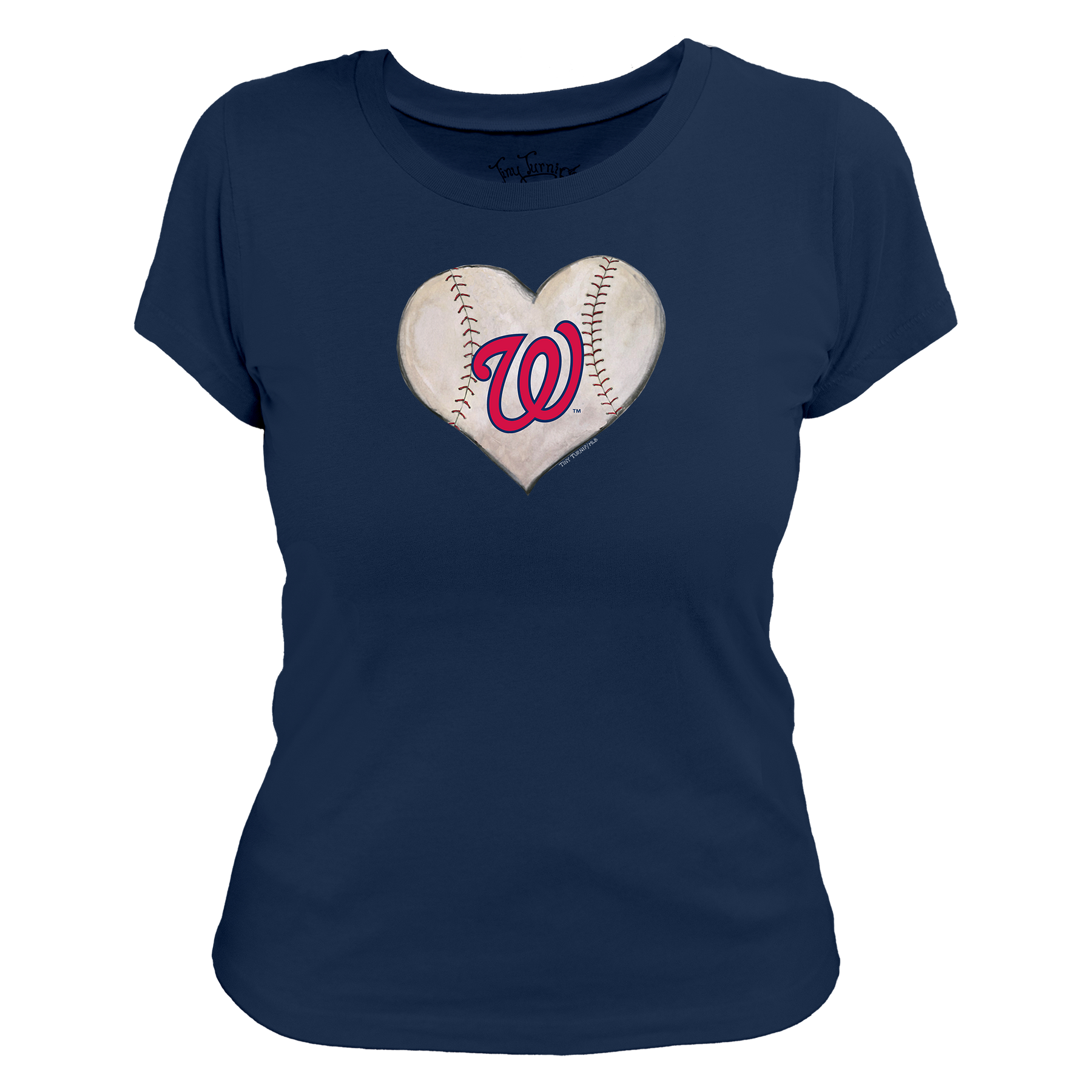 Washington Nationals Stitched Heart Women's Tee Shirt - Tiny Turnip