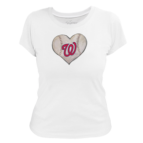 Washington Nationals Stitched Heart Women's Tee Shirt - Tiny Turnip