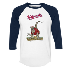 Washington Nationals Velociraptor 3/4 Navy Blue Sleeve Raglan