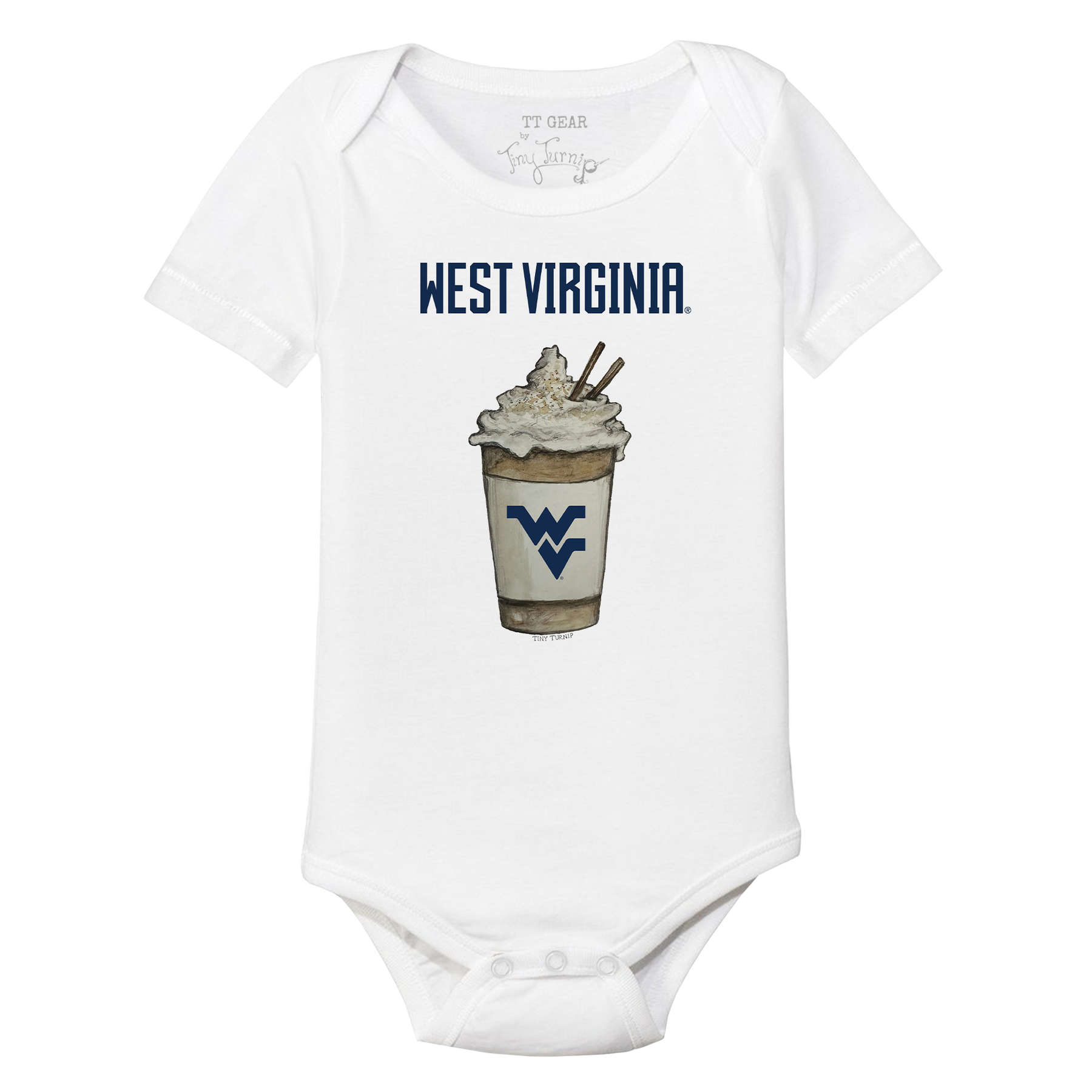 West Virginia Mountaineers Latte Short Sleeve Snapper