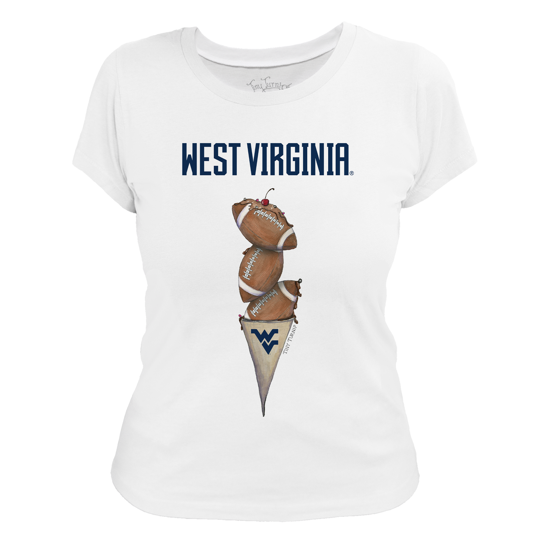 West Virginia Mountaineers Football Triple Scoop Women's Tee Shirt