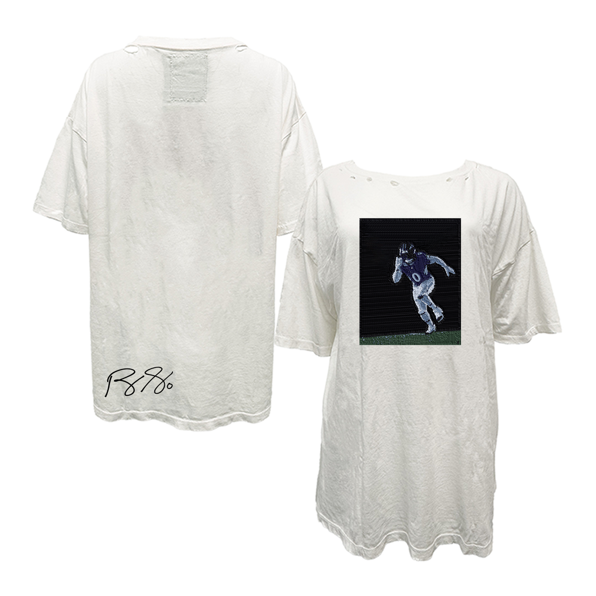 VIP Football: Faux Tapestry Photo w/ Signature - Vintage Tee