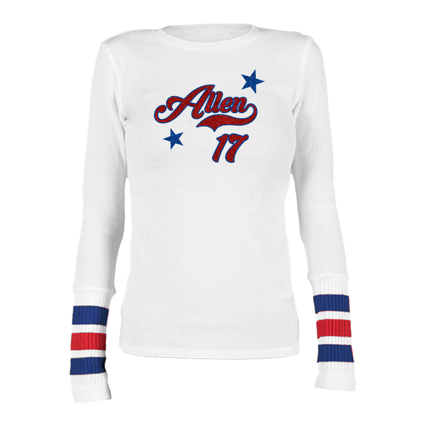 VIP Football: Sparkle w/ Name, Number - Cuffed Thermal
