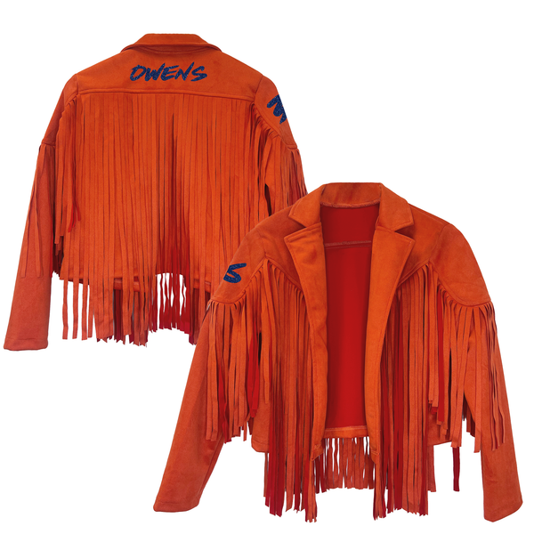 VIP Football: Glitter Name and Number - Farrah Fringe Jacket