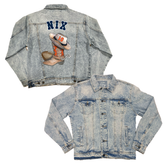 VIP Football: Cowboy Boot w/ Name, Number - Boyfriend Denim Jacket